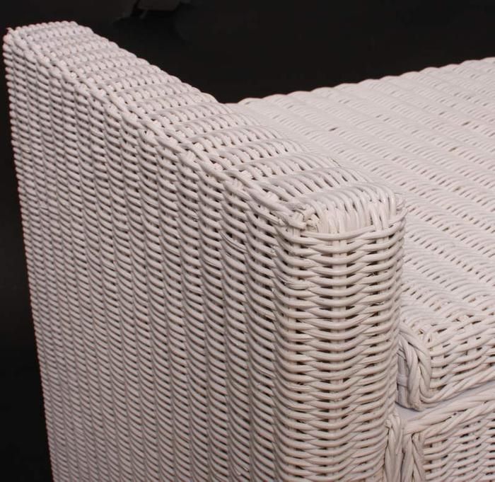 Produktbild Mendler Aufbewahrungstruhe Truhe Sitzbank Rattan mit Kissen 88cm - weiss (88 cm)