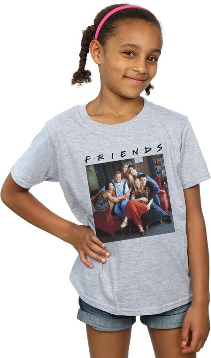 Actual product image Friends Girls Group Photo Couch Cotton T-Shirt (140, 146)