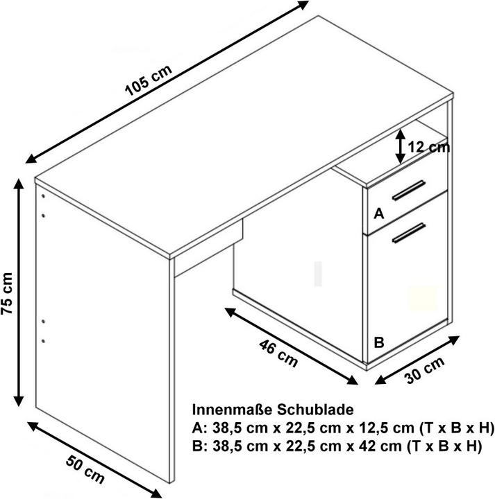 Actual product image Hjh Office Basix (75 x 105 x 50 cm)