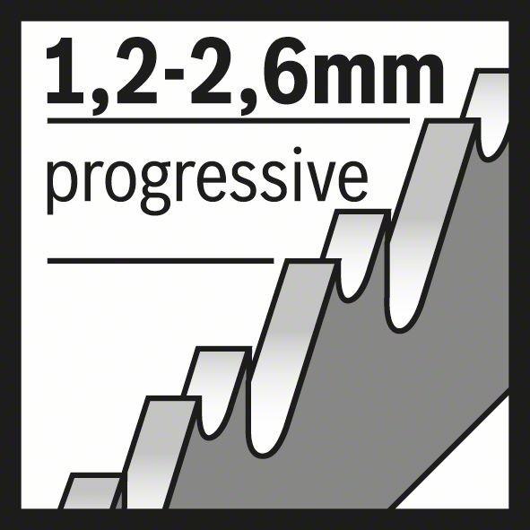 Actual product image Bosch Professional Zubehör PRO Metal thick and thin T123XF jigsaw blade, 100 mm, 25 pcs.
