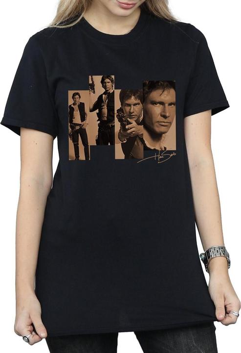 Actual product image Star Wars Womens/Ladies Han Solo Photoshoot Cotton Boyfriend T-Shirt (S)