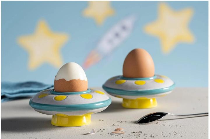 Actual product image Leonardo Children's Egg Cup Avventura UFO, Yellow/Turquoise/White (1 x)