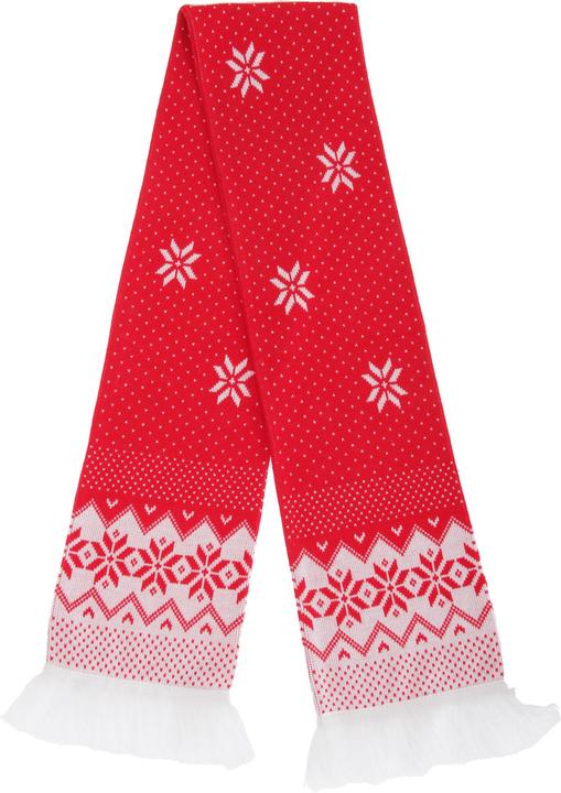Floso Winter Fransenschal mit weihnachtlichem Muster