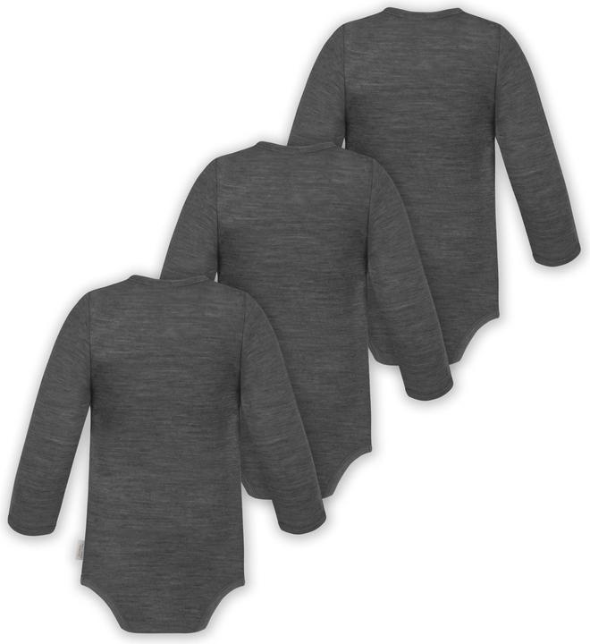 Actual product image Normani 3-pack multipack baby bodysuit merino long-sleeved body with buttons - 9345 (68)
