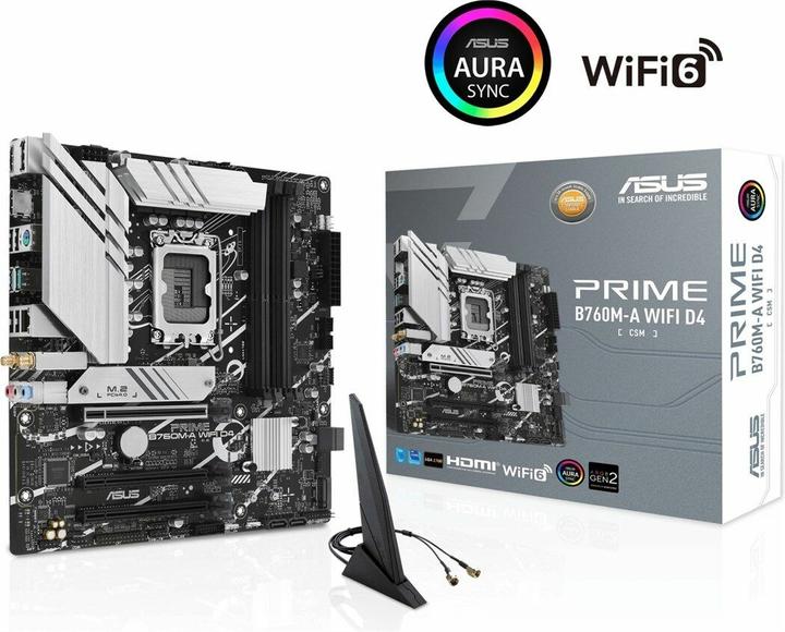 Image du produit ASUS PRIME B760M-A D4-CSM (LGA 1700, Intel B760, mATX)