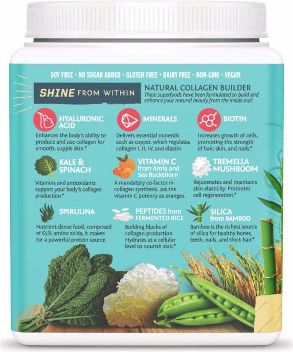 Actual product image Sunwarrior Collagen Building Protein Peptides Tahitian Vanilla (1 Piece, Powder, 500 g)
