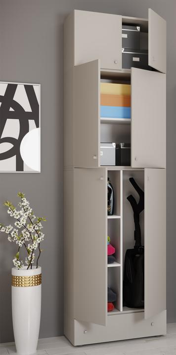 Image du produit VCM Holz Besen Putzschrank Lona mit Drehtüren Schublade Aufsatz (70 x 39 cm)