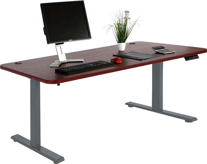 Produktbild Swisshandel24 Schreibtisch, Computertisch, elektrisch höhenverstellbar 160x80cm 53kg Kirsch-Dekor, anthrazit-gra (160 x 80 x 121 cm)