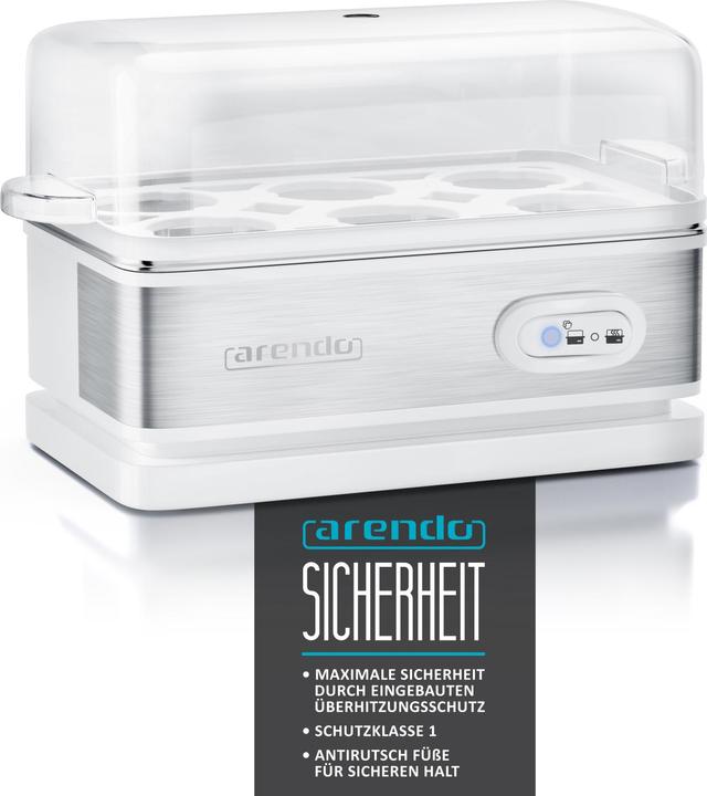 Immagine prodotto Arendo Bollitore per uova in acciaio inox 6 volte, 400 W, acciaio inox, funzione keep warm, durezza