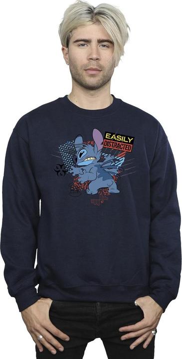 Actual product image Disney Mens Lilo And Stitch Easily Distracted Sweatshirt (L)