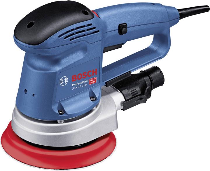 Produktbild Bosch Professional Exzenterschleifer GEX 34-150, Schleifteller, 1 x Pap.staub-btl., 1 x Absaugad. (Exzenterschleifer, 340 W)
