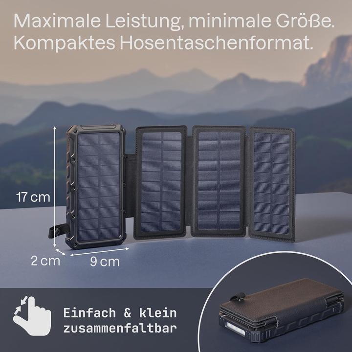 Actual product image Roboparts SP26W Handy-Solarladegerät für Camping und Outdoor (20000 mAh, 8 W)