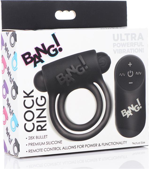 Actual product image XR Brands Silicone Cock Ring & Bullet with Remote Control (7.70 cm)