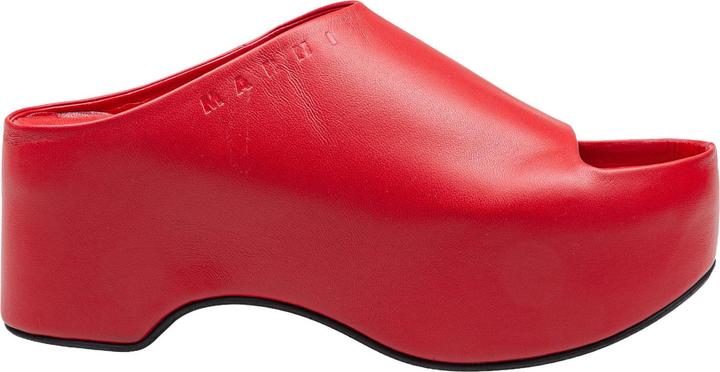 Immagine prodotto Marni slide with chunky clog in red leather (37)