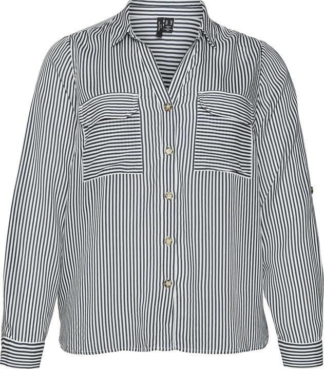 Vero Moda Normal geschnitten Hemdkragen Curve Ärmel mit Umschlag Hemd Hemd (44)