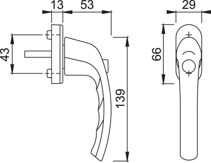 Actual product image Hoppe TOKYO window handle - push-button 90°, VK 7 x 40 mm, white (Door handle)