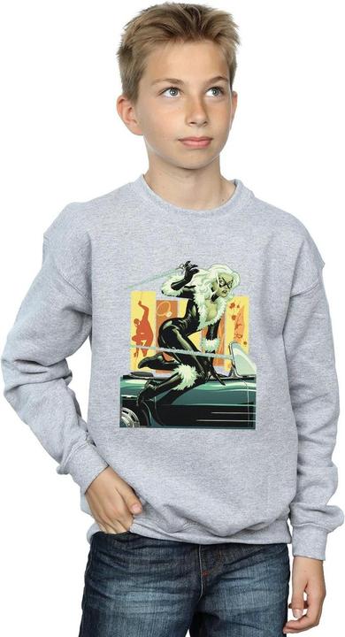 Actual product image Boys Black Cat Car Sweatshirt (152, 158)