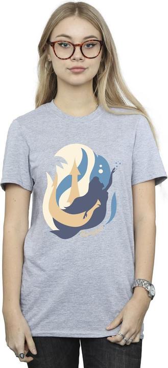 Actual product image Disney Womens/Ladies The Little Mermaid Colour Silhouettes Cotton Boyfriend T-Shirt (XL)