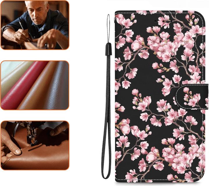Actual product image Cover-Discount Galaxy S25 - Tasche Hülle mit Blüten Motiv (Samsung Galaxy S25)
