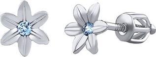 Produktbild Silvego Silver Flower Earrings Beauty withue Brilliance Zirconia SILVEGOB70449BDSLB