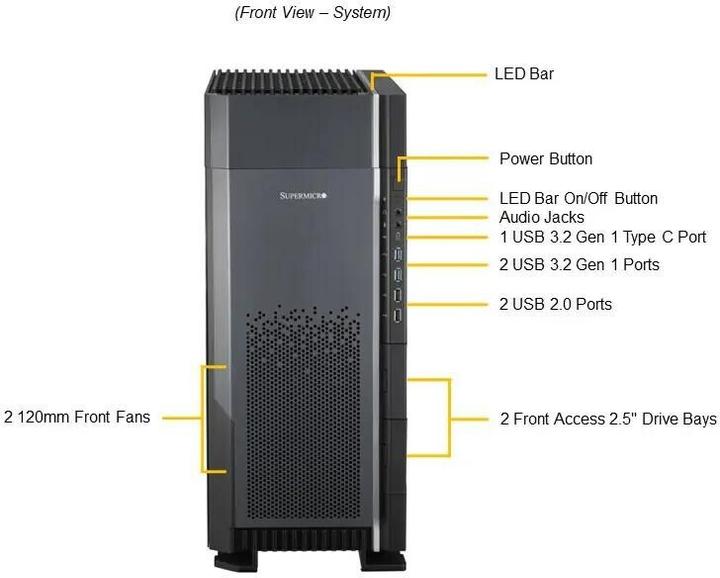 Immagine prodotto Supermicro Workstation Barebone UP 5U Single Socket 4677 SYS-551A-T