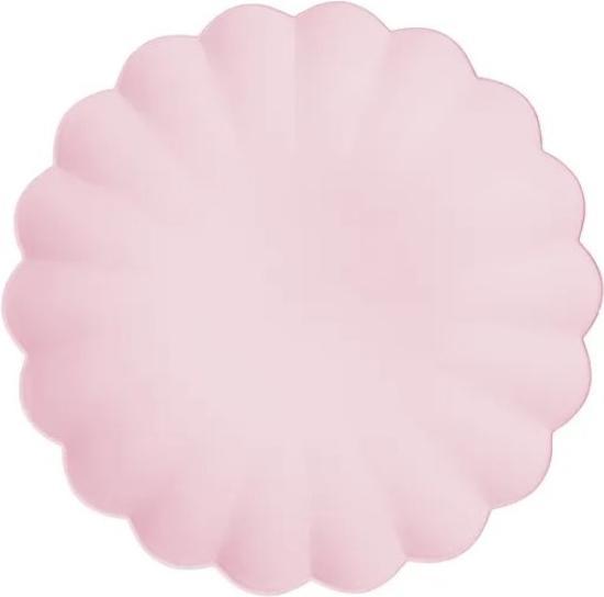 Produktbild Partydeco Plastikteller „Rüsche“ – Pink - wiederverwendbar (4 x)
