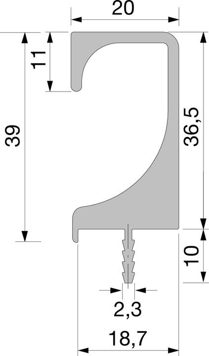 Actual product image Schüco Handle strip Abellio length 345 mm, silver anodised aluminium