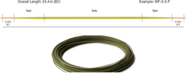 Actual product image Rio Products Euro Nymph Fliegenschnur in Orange/Sage/Olive (#2-5) kaufen