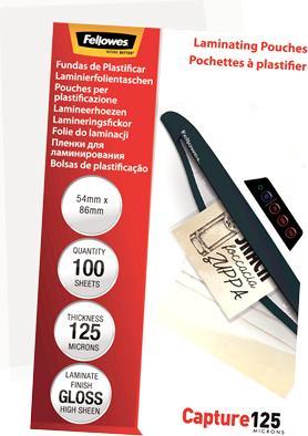 Actual product image Fellowes Capture 125 (ID card format, 100 Piece, 125 µm)