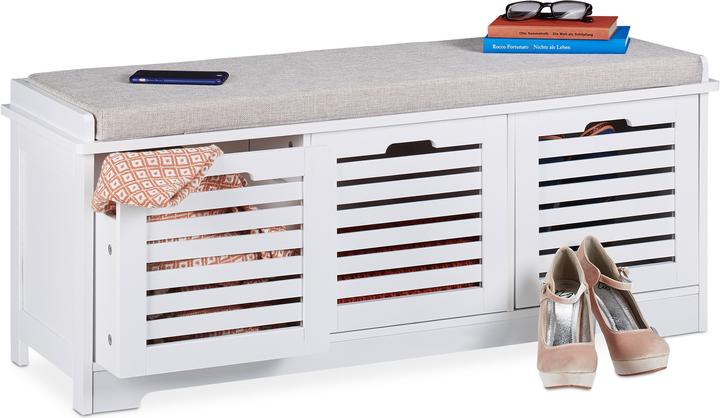 Actual product image Relaxdays Storage Bench, 3 Drawers (105 cm)