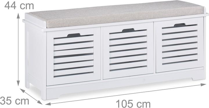 Actual product image Relaxdays Storage Bench, 3 Drawers (105 cm)