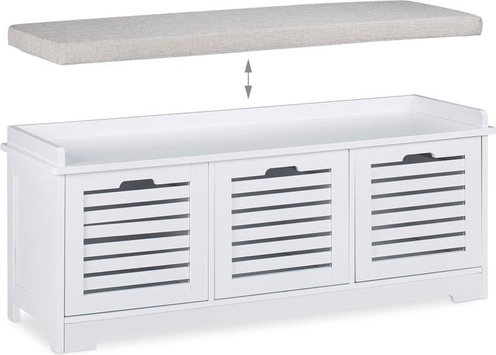 Actual product image Relaxdays Storage Bench, 3 Drawers (105 cm)