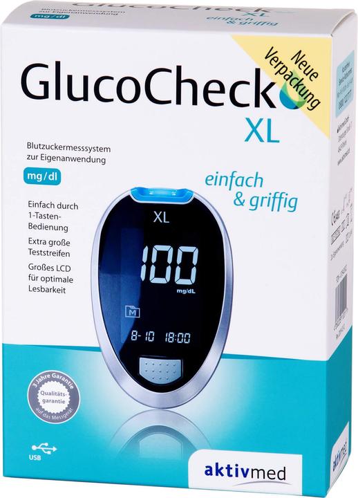 Aktivmed Set di misuratori di glicemia GlucoCheck XL mg/dl, 1 pz. (Glucometro)