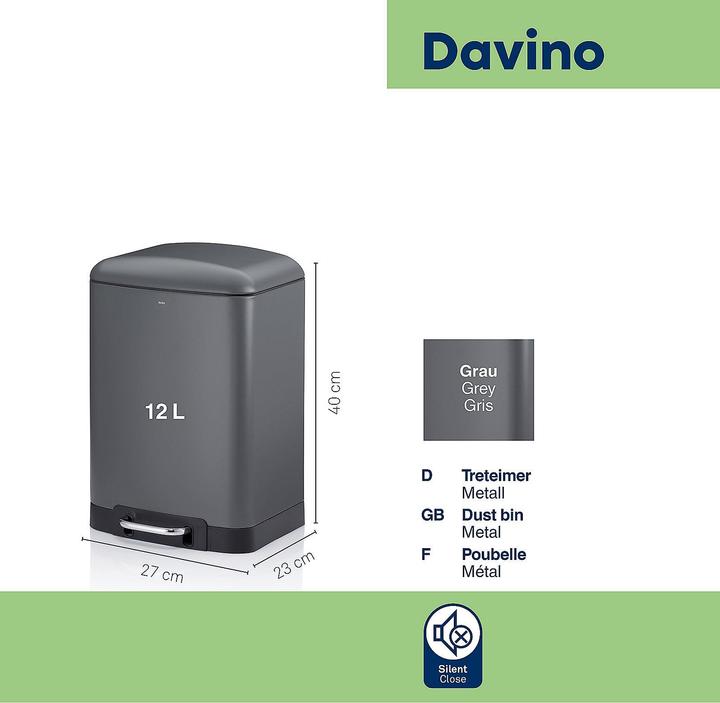 Immagine prodotto Kela Cestino a pedale Davino (12 l)