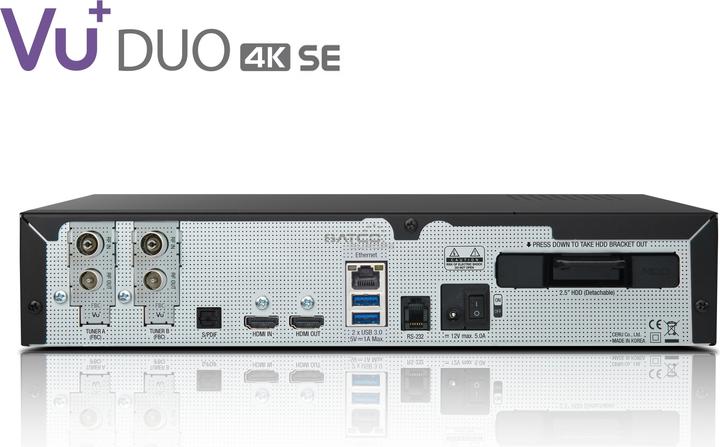Actual product image Vu+ Duo 4K SE BT (4 GB, Twin DVB-C, CI Shaft)