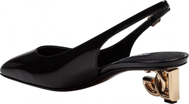 Produktbild Dolce & Gabbana slingback in black patent leather with dg heel (37)