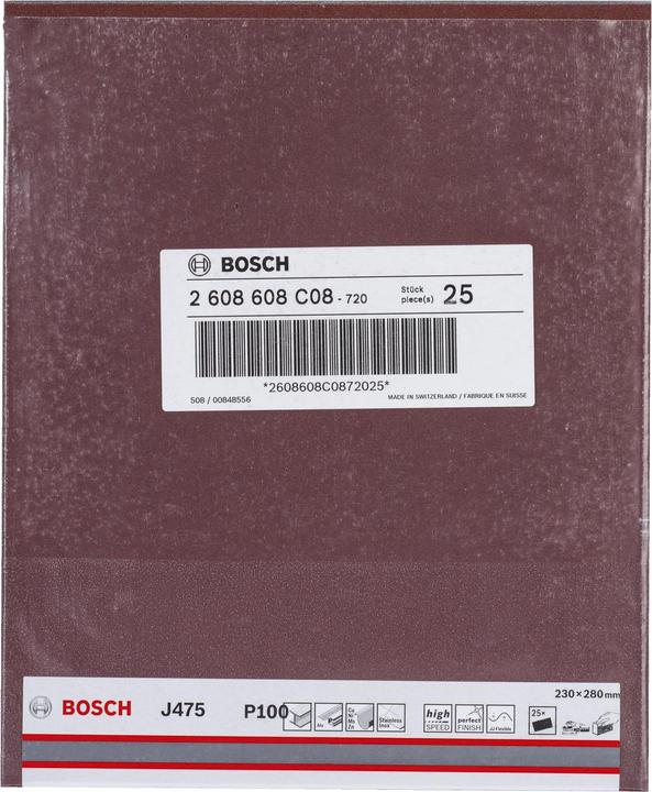Image du produit Bosch Professional Zubehör Feuille abrasive J475. Feuille abrasive en tissu. 230 x 280 m (100)