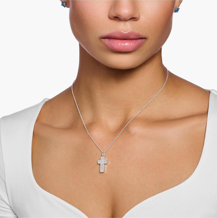 Image du produit Thomas Sabo Collier Croix avec pierres blanches argent (Argent 925, 40 - 45 cm)