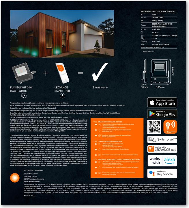 Actual product image Ledvance LED outdoor floodlight with WiFi technology (2190 lm, IP65)