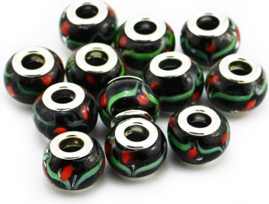 Image du produit Hermex Verre Bead argenté 925 - Noir argenté (Verre, Argent 925)