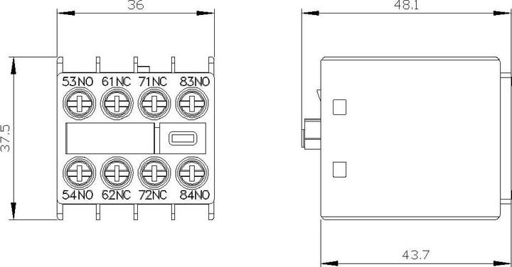 Actual product image Siemens Aux switch block,2NO+2NC for contactor