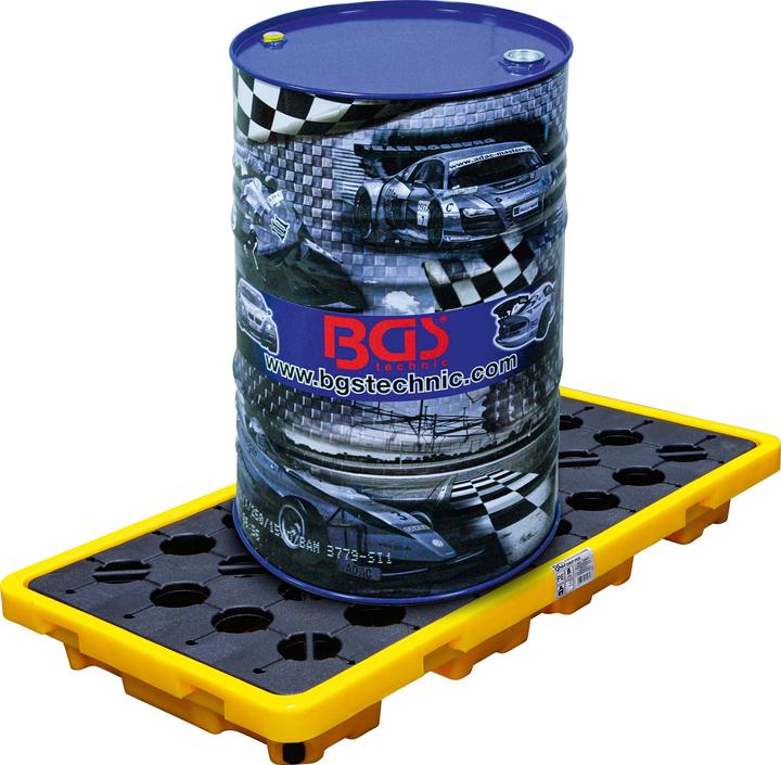 Actual product image BGS Oil Drip Pan with open mesh flooring for 2 x 200-l drums