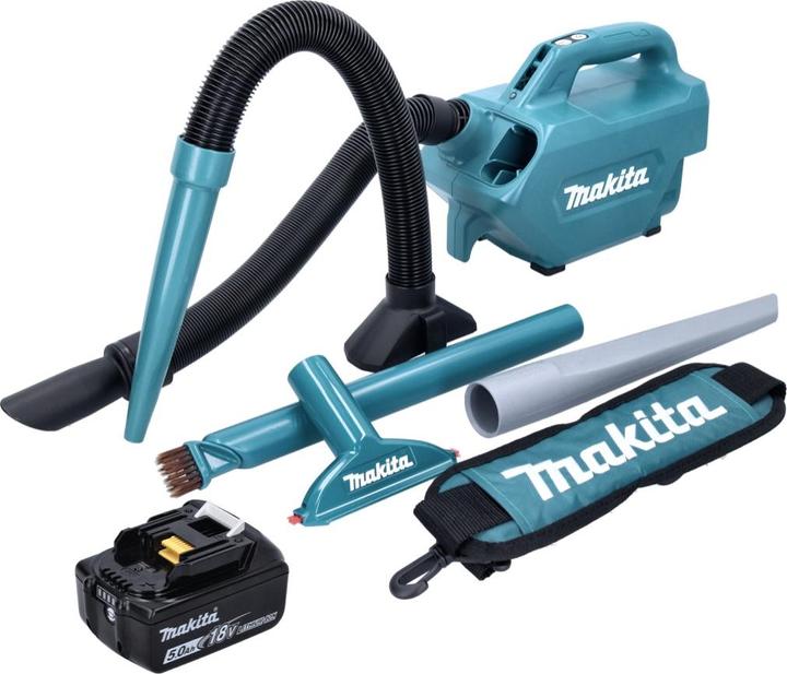 Actual product image Makita DCL 184 T1 Battery hoover 18 V 54 mbar 0.5 l + 1x battery 5.0 Ah - without charger
