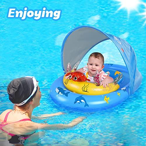 Image du produit Activity Board Bouée bébé avec toit solaire UPF50+ & jouets, aide à la natation bébé pour la piscine, jeune enfant