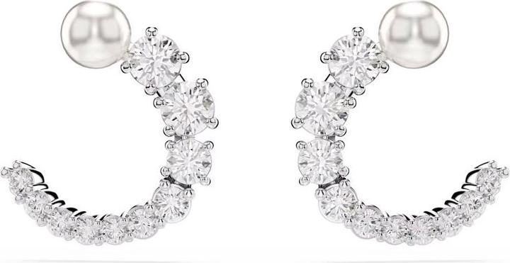 Swarovski Matrix Kreolen Kristallperle Rundschliff Weiss (Swarovski Metall)