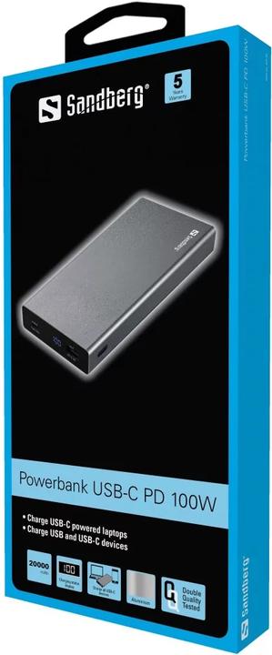 Actual product image Sandberg External battery pack (20000 mAh, 100 W, 74 Wh)