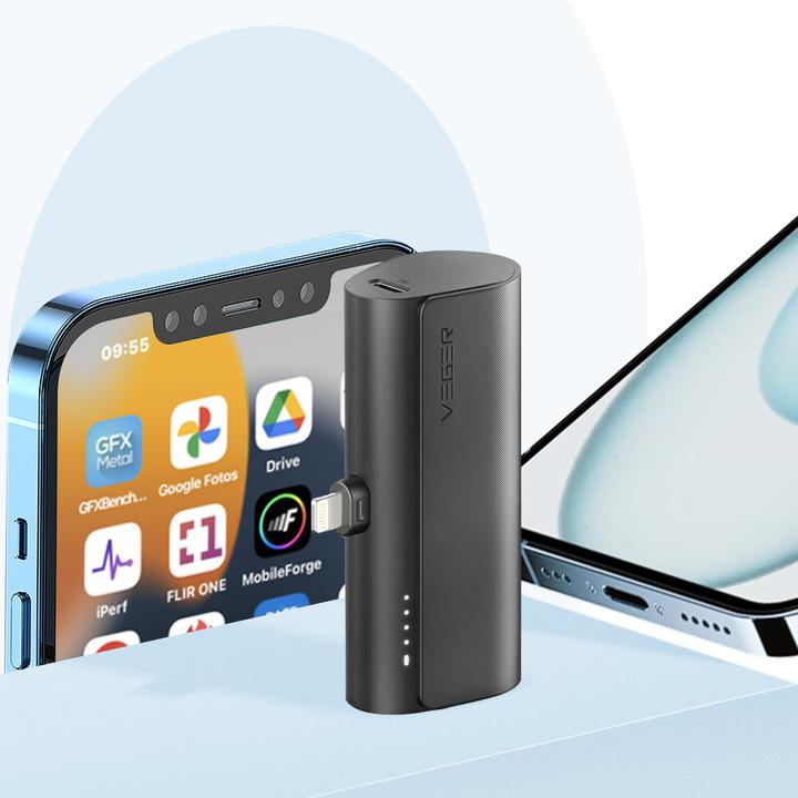 Actual product image Veger Plugon Powerbank Lightning - 5'000mAh (5000 mAh, 20 W, 18.50 Wh)