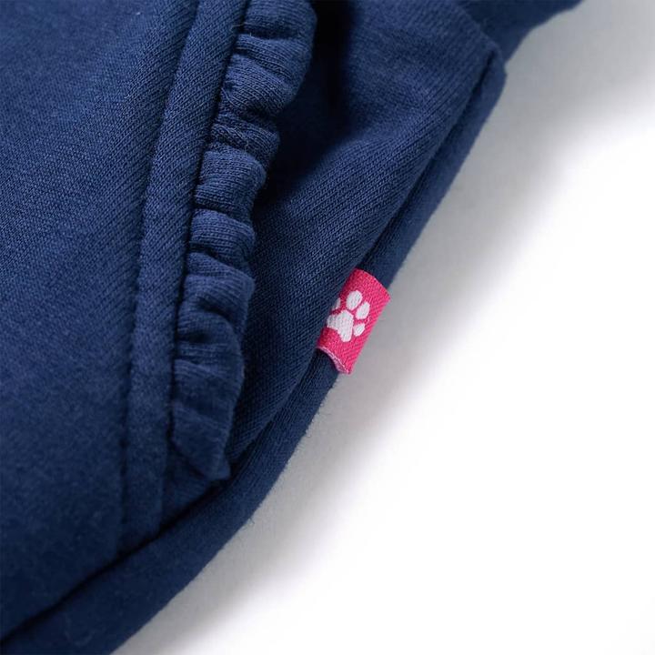 Actual product image VidaXL Children's trousers with drawstring navy blue 128,Material: 95 (128)