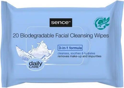 Image du produit Sence Lingettes nettoyantes pour le visage, peau normale, 20 pièces (Chiffons de nettoyage)