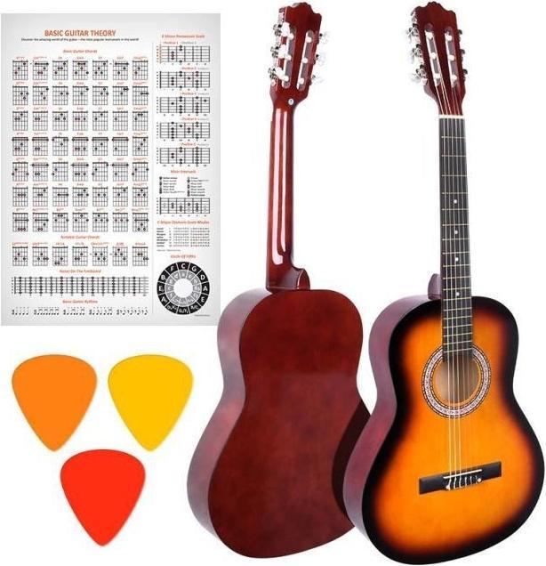 Actual product image NN BD 36 - Gitara klasyczna 3/4 do nauki dla dzieci SUNBURST (Classical guitar, Lime wood, Meranti)